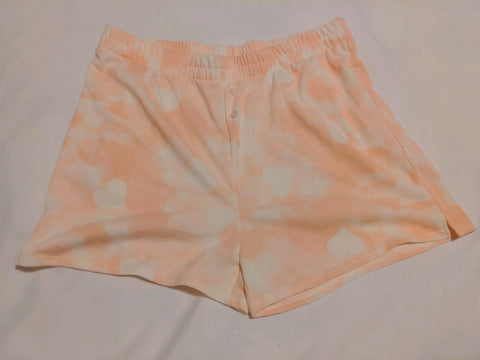 XL Grayson Threads Womens Shorts Peach white hearts sleepwear   New