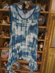 12/14 Vera Wang Womens Shirt Top Size 0X tie dye blue white   Used