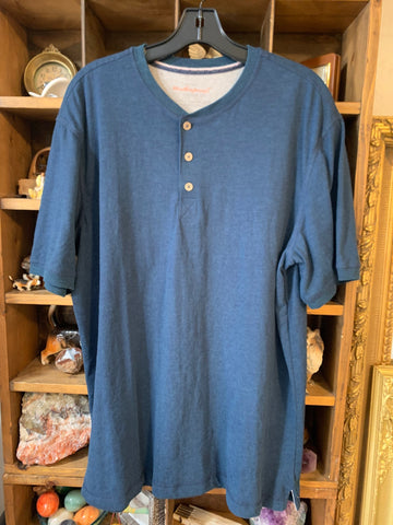 XL Weatherproof Mens Shirt Top Blue button neck Regular  VGC