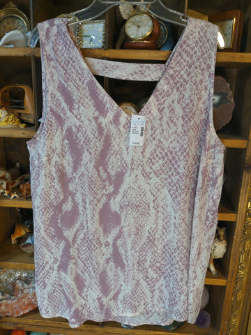M Maurices Womens Shirt Top Purple white snake print tank top Regular  New