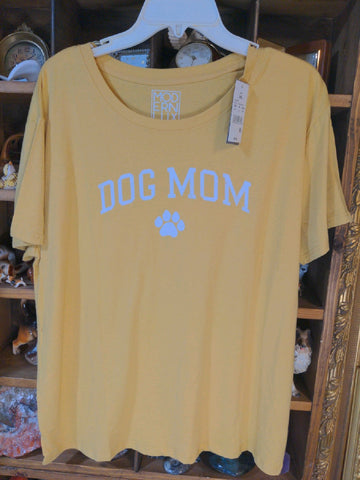 XXL Modern Lux Womens Shirt Top Yellow t-shirt short sleeve dog mom   New