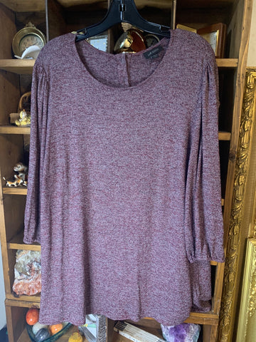 2X J Jill Womens Shirt Top Maroon stretch, heathered black Plus  Used