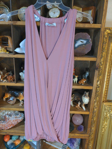 L Zenana Womens Shirt Top Drape Mauve Purple tank top Regular  Used
