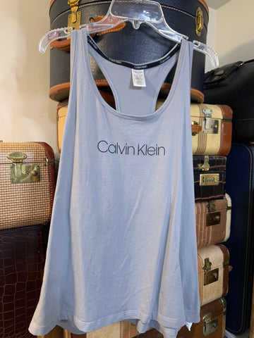 XL Calvin Klein Womens Shirt Top Gray CK logo athletic Regular  VGC