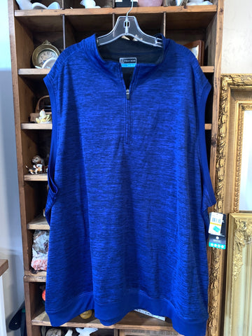 4XLT PGA Tour Mens Shirt Top Blue black, zip neck sleeveless Big , Tall  New