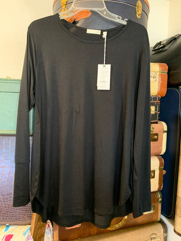 L Tasc Womens Shirt Top Black long Sleeve Active Regular  New