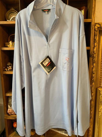 XXXL Remington Mens Shirt Top Light blue quarter zip long sleeve performance wicking UPF Big  New