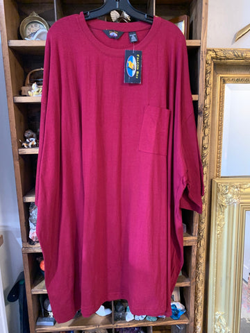 7X Falcon Bay Mens Shirt Top Maroon 100% cotton chest pocket Big  New