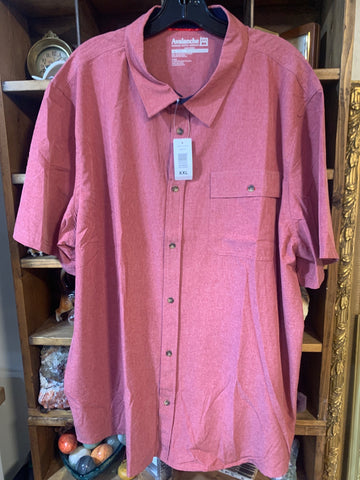 XXL Avalanche Mens Shirt Top Brick outdoor  short sleeve button up Big  New