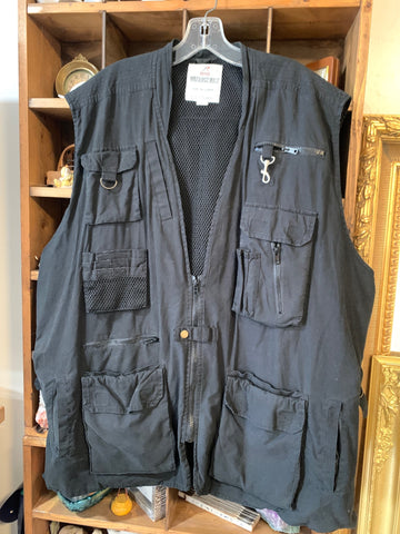 3XL Rothco Mens Shirt Top Black outback, fishing cotton cargo Vest   Used