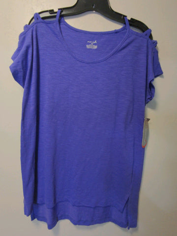 L Exertek Womens Shirt Top Purple solid MSRP34 Regular  New