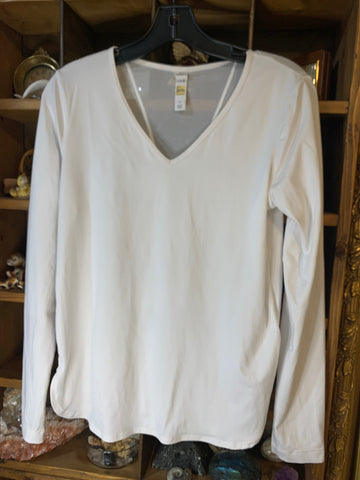 S Lole Womens Activewear White long sleeve shirt mesh back Regular