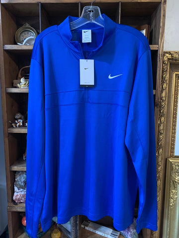 SOLD XL Nike DriFit Mens Shirt Top Blue 3/4 zip long sleeve mesh Tall  New