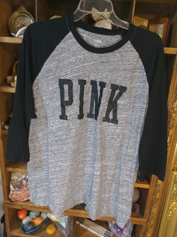 XL Victoria's Secret Womens Shirt Top PINK LogoT-shirt black white gray Regular  Used