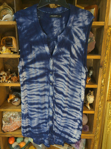 L Max Jeans Womens Shirt Top Purple tie dye White Regular  Used