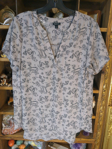 1X Torrid Womens Shirt Top Moab mermaid anchor coastal roses Plus  Used