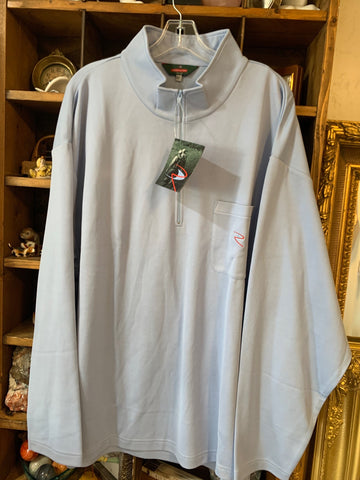 XXL Redington Mens Shirt Top Light blue quarter zip long sleeve performance wicking UPF Regular  New