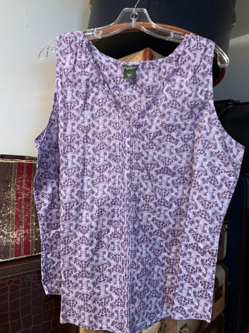 XXL Eddie Bauer Womens Shirt Top Purple floral sleeveless Regular  Used