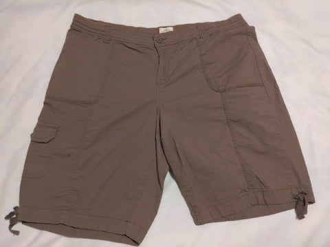 20 Saint Johns Bay Womens Shorts Medium brown cargo leg ties Plus  Used