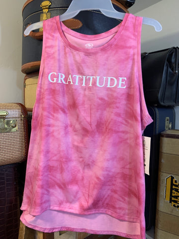 M Athletic Womens Shirt Top Pink Gratitude Tank Top Regular  New