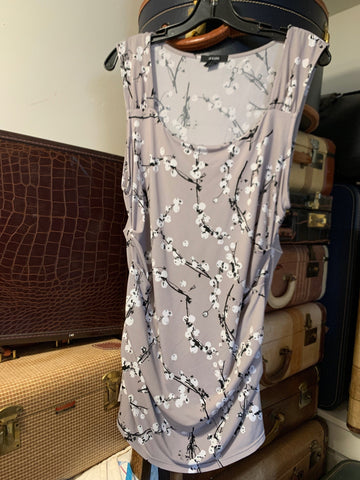 L Alfani Womens Shirt Top Grey Stretch Sleeveless Dressy Regular  VGC