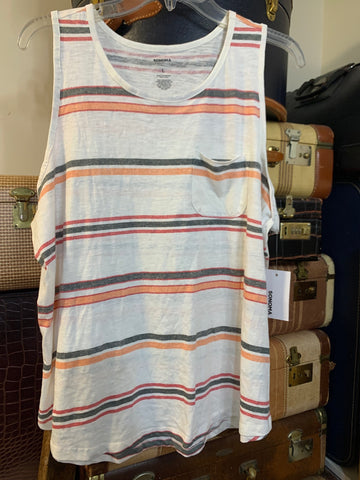SOLD L Sonoma Womens Shirt Top Stripe Tank Top Regular  New