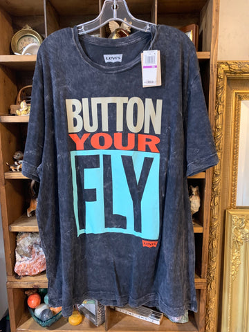 XXL Levi Mens Shirt Top Black button your fly Regular  New