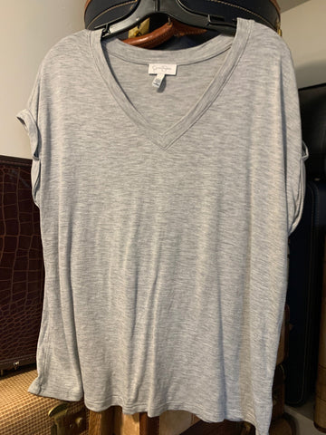 L Jessica Simpson Womens Shirt Top Gray sleeveless stretch Regular  VGC