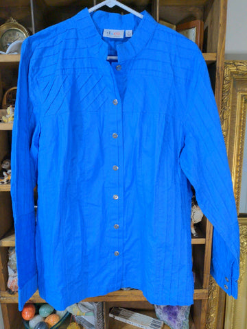 XL Denim Company Womens Shirt Top Blue Solid cotton shacket Regular  VGC