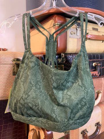 3X All in Motion Womens Bra Olive green snake print, sports bra Plus  New