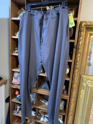 3XL All in Motion Mens Pants Grey Sport Comfort Stretch Casual Tie Waist Zip Pockets Big  New