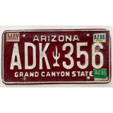 ADK 356 Arizona Grand Canyon State License Plate Porsche 1985