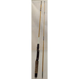 Yellow Johnson Accu-Rod model S4M56, 5'6" Vintage Fishing Rod Spin Casting 2 Pc. Fiberglass Pistol Grip