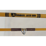 Yellow Johnson Accu-Rod model S4M56, 5'6" Vintage Fishing Rod Spin Casting 2 Pc. Fiberglass Pistol Grip