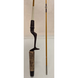 Yellow Johnson Accu-Rod model S4M56, 5'6" Vintage Fishing Rod Spin Casting 2 Pc. Fiberglass Pistol Grip