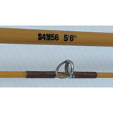 Yellow Johnson Accu-Rod model S4M56, 5'6" Vintage Fishing Rod Spin Casting 2 Pc. Fiberglass Pistol Grip