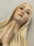 Pilgrim Virgin of Fatima Scarboro Foreign Mission Society Jose Ferreira Thedim Plaster Statue Vintage SFMS