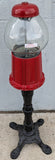 AS-IS Gumball Machine Glass Globe Ornate Cast Iron Stand Heavy Base 37" Tall
