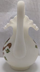 Fenton Poinsettia Glow 9" Pitcher Rare Retired Hand Painted Signed T Kelley 1997 Vintage Satin