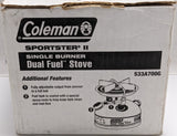 COLEMAN Sportster II Model 533 Dual Fuel Single Burner Camping Hiking Stove