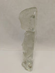 8" Viking Glass Country Boy In Overalls Clear Frosted Bookend Paperweight Vintage