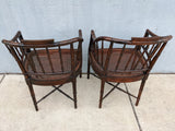 2 Chair Century Chair Company English Regency Faux Bamboo Arm Furniture Mid