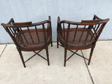 2 Chair Century Chair Company English Regency Faux Bamboo Arm Furniture Mid