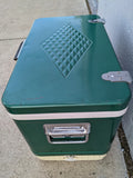 Small Coleman Diamond Cooler Low-Boy SnowLite Metal Green Vintage 1960’s