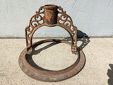 Antique Hot Water Heater Tank Stand Top Ornate Flag Stand Lollipop Sign Stand Base Antique Primitive Vintage