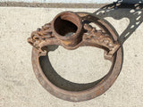 Antique Hot Water Heater Tank Stand Top Ornate Flag Stand Lollipop Sign Stand Base Antique Primitive Vintage