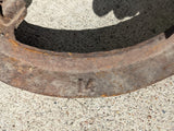 Antique Hot Water Heater Tank Stand Top Ornate Flag Stand Lollipop Sign Stand Base Antique Primitive Vintage