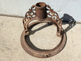 Antique Hot Water Heater Tank Stand Top Ornate Flag Stand Lollipop Sign Stand Base Antique Primitive Vintage