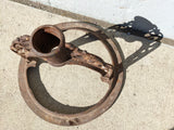 Antique Hot Water Heater Tank Stand Top Ornate Flag Stand Lollipop Sign Stand Base Antique Primitive Vintage