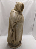 18" Monk PP Caproni Mourner Tomb Sculpture Duke of Burgundy Plaster Statue 1911 Copy Medieval Embodiment Dijon France Figure